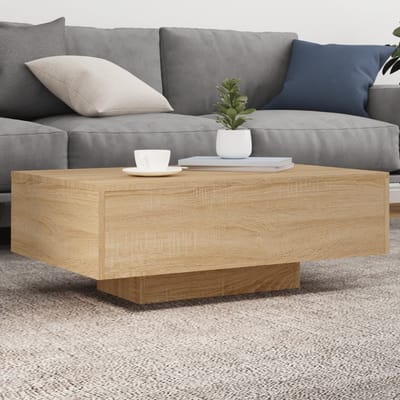 vidaXL - Salontafel - met - LED-verlichting - 85x55x31 - cm - sonoma - eikenkleurig