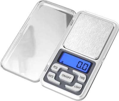 Keukenweegschaal Digitaal Precisie Mini Weegschaal Keuken Tarra Functie - 0,01 - 200 gram - Zilver