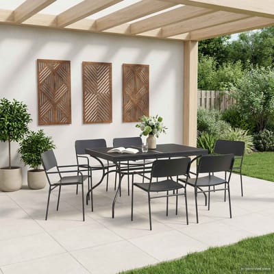 vidaXL Uiterbreidbare Mesh Eettafel Antracietkleurig 212 x 90 x 76 cm