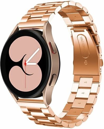 By Qubix - Geschikt voor Garmin bandje - Geschikt voor Garmin Vivomove 3 / HR / Luxe / Sport / Style / Trend - Stalen schakelband - Rosé goud - Smartwatch bandje 20mm