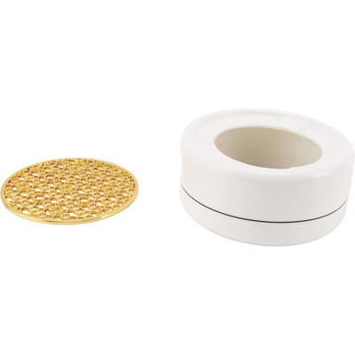 Chauffe-théière en céramique avec joint doré de 11,8 cm, base chauffante circulaire concave pour bouilloire à thé, pour plans de travail de cuisine à domicile