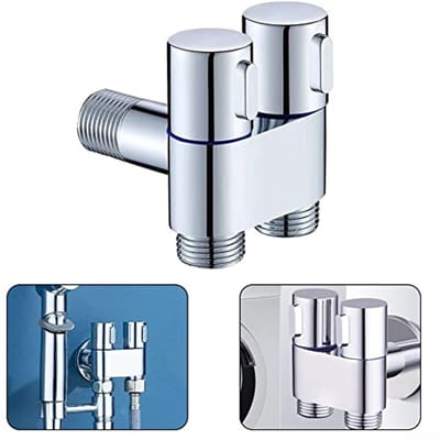 Dubbele Bedieningskraan - Wasmachinekraan Bidet - Water Splitsen Douche - Twee Uitgangen - G1/2 Interface - Zilver