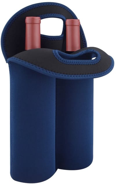 Dailygoody - Wijnreisdrager en Koeltas - Geïsoleerde Draagtas - Blauw - Perfect voor Picknick en Reizen - Lichtgewicht en Duurzaam - Geschikt voor Wij