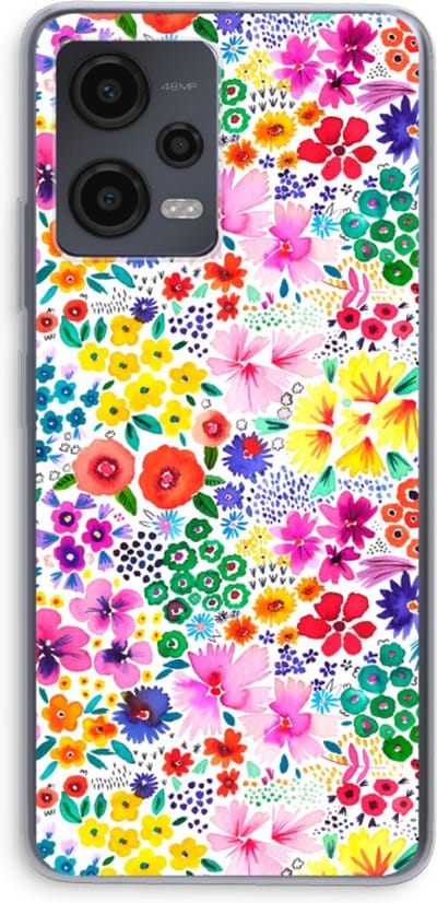 Case Company® - Hoesje geschikt voor Xiaomi Redmi Note 12 hoesje - Little Flowers - Soft Cover Telefoonhoesje - Bescherming aan alle Kanten en Schermrand