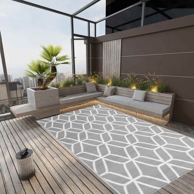 vidaXL - Buitenkleed - ARAKIL - 140x200 - cm - polypropeen - grijs