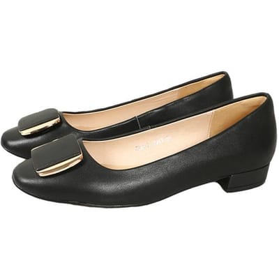 Lente Instappers Schoenen Mode Gesp Vierkante Neus Zachte Zool Dikke Hak Leer Lage Schacht Dames Schoenen 11