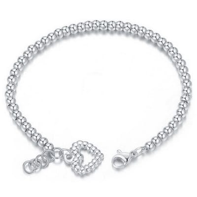 Cilla Jewels Dames Armband Kraalvormig met Hart Zilver