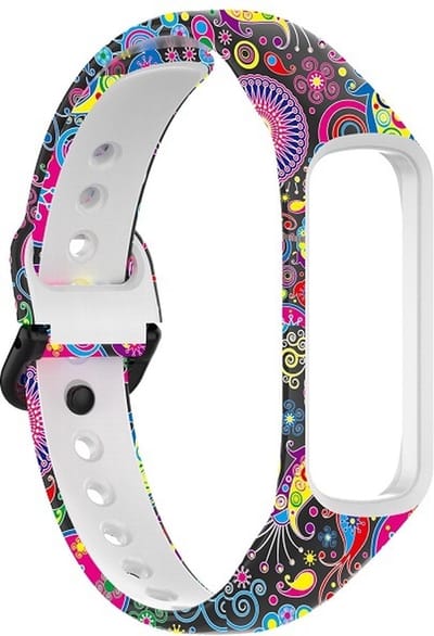 By Qubix - smartwatch bandje - Compatible Samsung bandje - Siliconen band met print - Multicolor - Geschikt voor Samsung Galaxy Fit 2