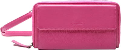 Esquire Leren Portemonnee Telefoontasje Peru Phone Wallet Bag Pink Paars