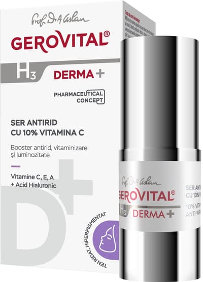 Antirimpel Booster Serum - 10% vitamine C - Hyaluronzuur -pigmentvlekken - gerimpelde, hypergepigmenteerde huid - dark spots -pharmaceutical concept - 15ml