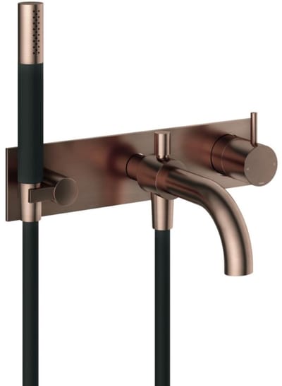 Hotbath Cobber Afbouwdeel - Inbouw Douche/Badmengkraan - Automatische Omstelinrichting met Doucheslang en Handdouche - Geborsteld Koper