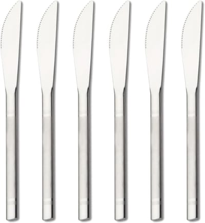 Set van 6 kleine dessertmessen van roestvrij staal voor kinderen - Mini tafelgerei voor snacks, fruit en voorgerechten - 14,5 cm lang