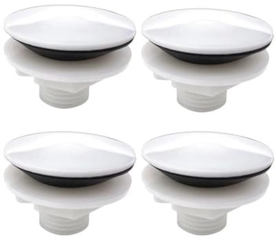 4 Pack Aanrecht Gat Covers Wit 1.5" Stopper Plug met Rubber Afdichting voor Wastafel en Badkamer
