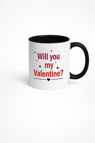 Valentijn Cadeau Mok 'Will You My Valentine?' - Romantische Liefdesvraag Keramische Beker