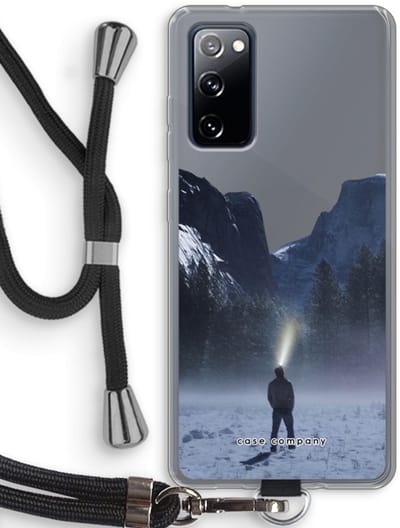 Hoesje met koord geschikt voor Samsung Galaxy S20 FE / S20 FE 5G hoesje met Koord - Wanderlust - Telefoonhoesje met Zwart Koord - Bescherming aan alle Kanten en Over de Schermrand