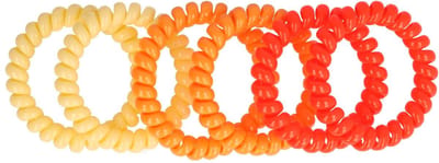 Haarsoires Haarelastieken Invisibobble 5cm - Telefoondraad - Basic - Geel Oranje - Set van 6 - Spiraal Haar Elastieken - Haarvriendelijk