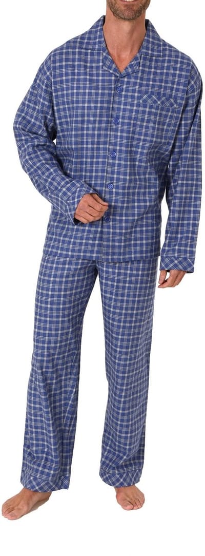 Flanellen pyjama's voor heren met knoopsluiting - ook in overmaten - 222 101 15 851