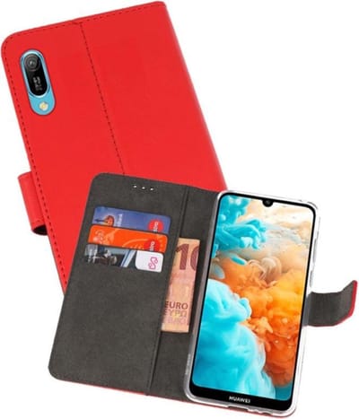 Booktype Telefoonhoesjes - Bookcase Hoesje - Wallet Case - Geschikt voor Huawei Y6 Pro 2019 - Rood