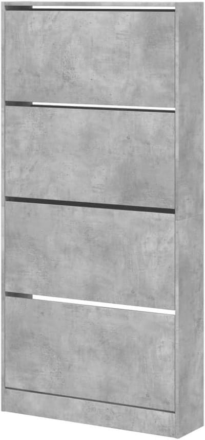 Schoenenkast - Schoenenrek Opberger - Schoenen Opbergen - Ruimtebesparend Design - 80 x 21 x 1635 cm - Betongrijs