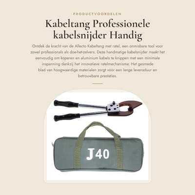 Dailygoods - Kabeltang - Professionele kabelsnijder - Handig en lichtgewicht - Voor koperen en aluminium kabels - Ratelmechanisme - Ideaal voor elektr...