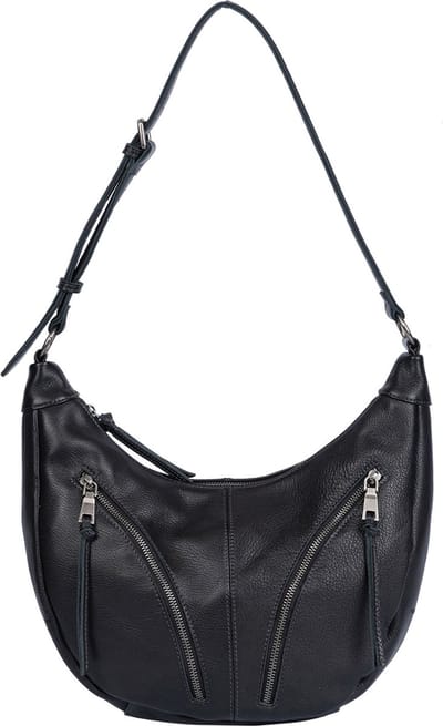 FREDsBRUDER Leren Schoudertas Dear Hobo Black Zwart