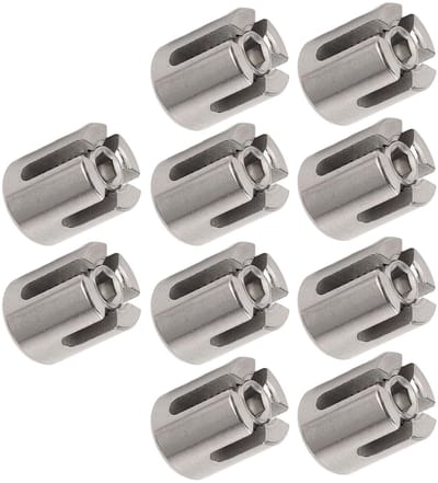 Dailygoods- Kabelklemmen Roestvrij Staal - 10 Stuks - Corrosiebestendig - Voor 3 mm Kabel - Binnen/Buiten Gebruik - Hoge Treksterkte - Staalkabelklemmen