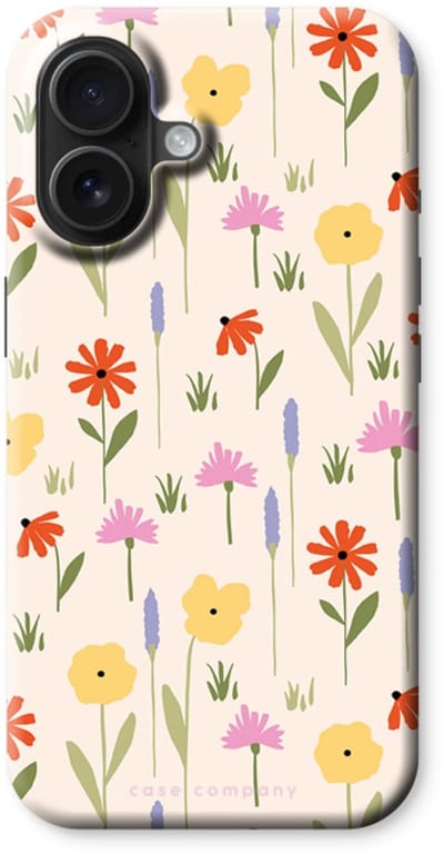 Case Company® - Hoesje geschikt voor iPhone 16 hoesje - Floral - Tough Case - Maximale Bescherming alle Kanten en Schermrand