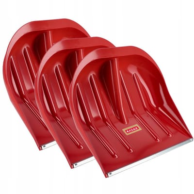KADAX sneeuwschuiver, 44,5 x 38,5 cm, sneeuwschuiver zonder steel, sneeuwschuiver met rand van zinkplaat, kunststof sneeuwschuiver, sneeuwschuiver (3, Rood)