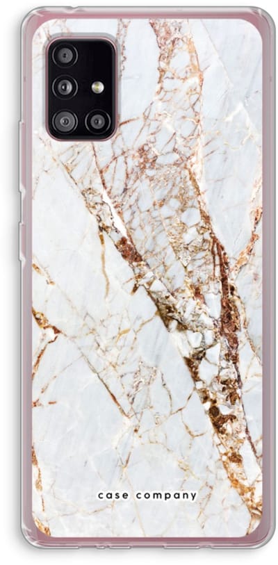 Case Company® - Hoesje geschikt voor Samsung Galaxy A51 5G hoesje - Goud marmer - Soft Cover Telefoonhoesje - Bescherming aan alle Kanten en Schermrand