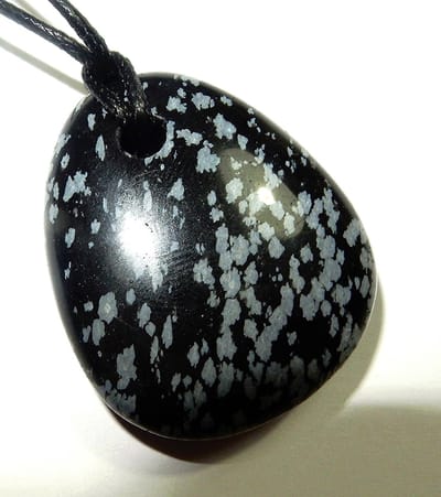 sneeuwvlok obsidiaan doorboorde hanger