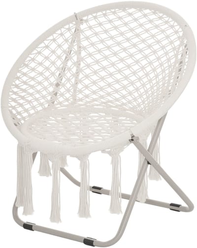 Outsunny-Moon Stoel - Katoen - 77x64x74cm - Beige