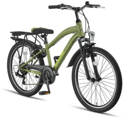 Altec Dakota Mountainbike - Jongensfiets 24 Inch - Kinderfiets voor 8 tot 12 Jaar - 130-145 cm - 7V - V-Brakes - Legergroen