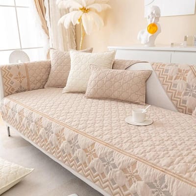 Bohemen Sofa Hoes voor Woonkamer Universeel Antislip Katoen Sofa Kussen Handdoek Antislip Sofa Hoes Mat Woondecoratie Hoes 45x45 pillowcase 1pc beige