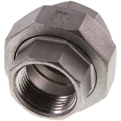1'' NPT RVS Borstnippel 3-delig met Conische afdichting 16 Bar - FL2S-F-SH-100N-C