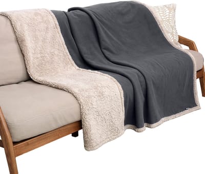 Waterdichte Huisdier Snuggle Deken, Hond Puppy Kat Fleece Sherpa gooit Kussen Mat voor Auto Stoel Meubilair Protector Cover Medium 50 "x60", 203 x 229 cm, Waterdicht grijs