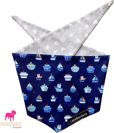 Honden bandana | Knoopbandana | Boats Blue maat S