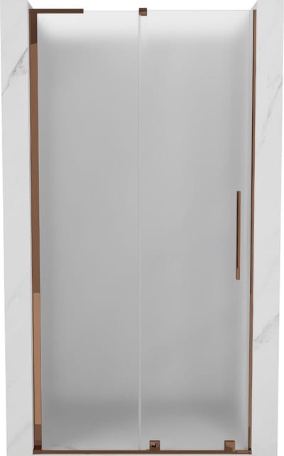 Mexen Velar L schuifdouchedeur 90 , matglas, roze goud - 871-090-003-31-60