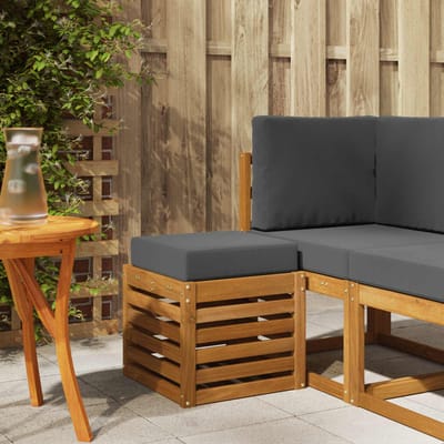 vidaXL - 2 - st - Stoolbank - Massief - Acacia - Hout - Natuurlijk - en - Antraciet