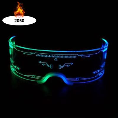 Livano - Festival Bril - Rave - Space - Techno - Freaky Glasses - Heren - Dames - Zonnebril - Led 3