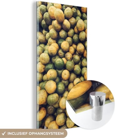 MuchoWow® Glasschilderij 60x120 cm - Schilderij acrylglas - Fruit - Zomer - Vrucht - Foto op glas - Schilderijen