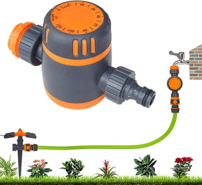Automatische Irrigatietimer - Druppelregelaar Tuinslang - Automatisch Water Geven - Mechanisch Uurwerk Geen Batterij - 14.6 cm - Oranje