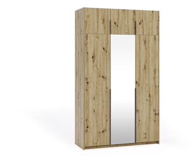 Kledingkast Apollonia I met Spiegel 150 x 250 cm (artisan, zwarte handgrepen)