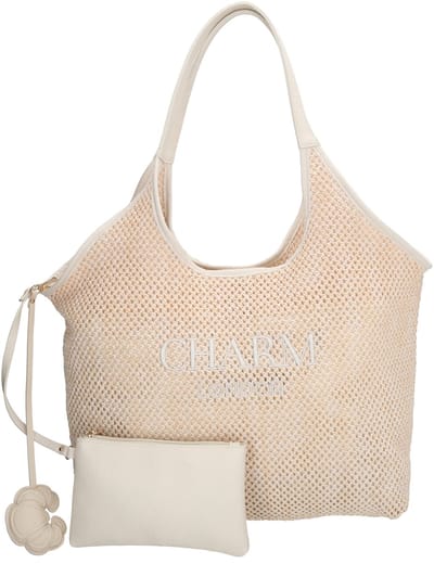 Charm London Shoreditch Shopper - Rietlook - Schoudertas - Strand - Zomer - Dames - Tote Bag - Dames Tas - Crème