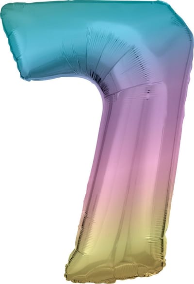 Amscan Cijferballon 7 86 Cm Blauw/roze/goud