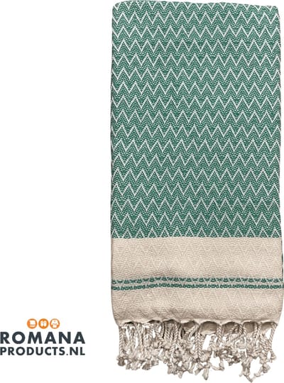 Romana Products Waves Hamamdoek - Baddoek - Strandlaken - Saunalaken - 100cm x 180cm - Groen