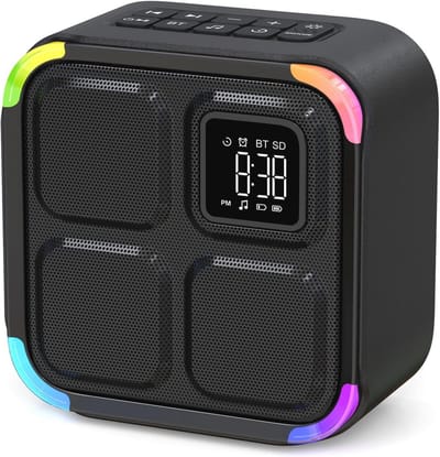 Bluetooth luidspreker wekker met nachtlampje, dimbaar display en geluidsmachine
