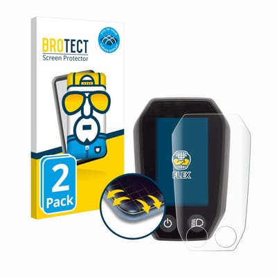 BROTECT - Screenprotector voor Shimano Steps SC-E6010 - Folie Beschermfolie transparant volledig dekking - 2 Stuks