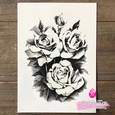 GetGlitterBaby® - Tijdelijke Tattoos / Tijdelijke Henna Festival Plak Tattoes / Nep Tatoeage voor Volwassenen / Fake Temporary Tattoo Sticker - Rozen