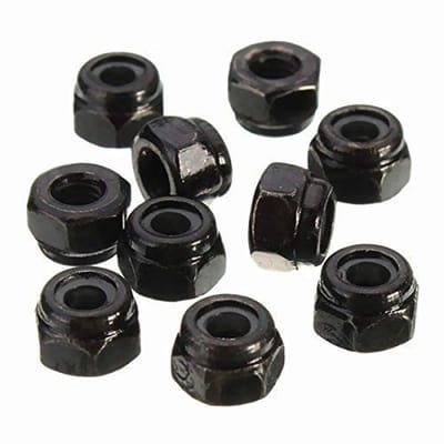 Dailygoods- Borgmoer 10 Stuks - Zelfsluitende Zeskantmoer - Koolstofstaal/Nylon - M2/M2.5/M3/M4/M5/M6/M8 - Automatisch Vergrendelingsontwerp - Zwart
