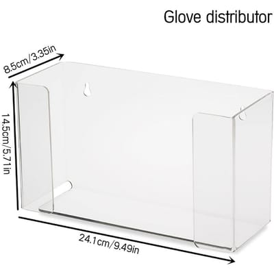 Distributeur de gants jetables transparents anti-poussière, boîte de rangement murale en acrylique transparent pour gants blanc